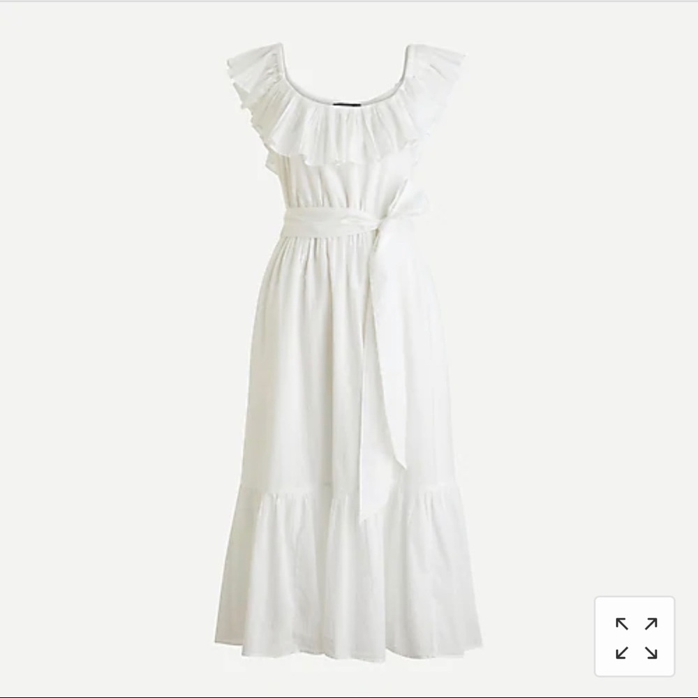 J Crew White Dress in Shadow Stripe